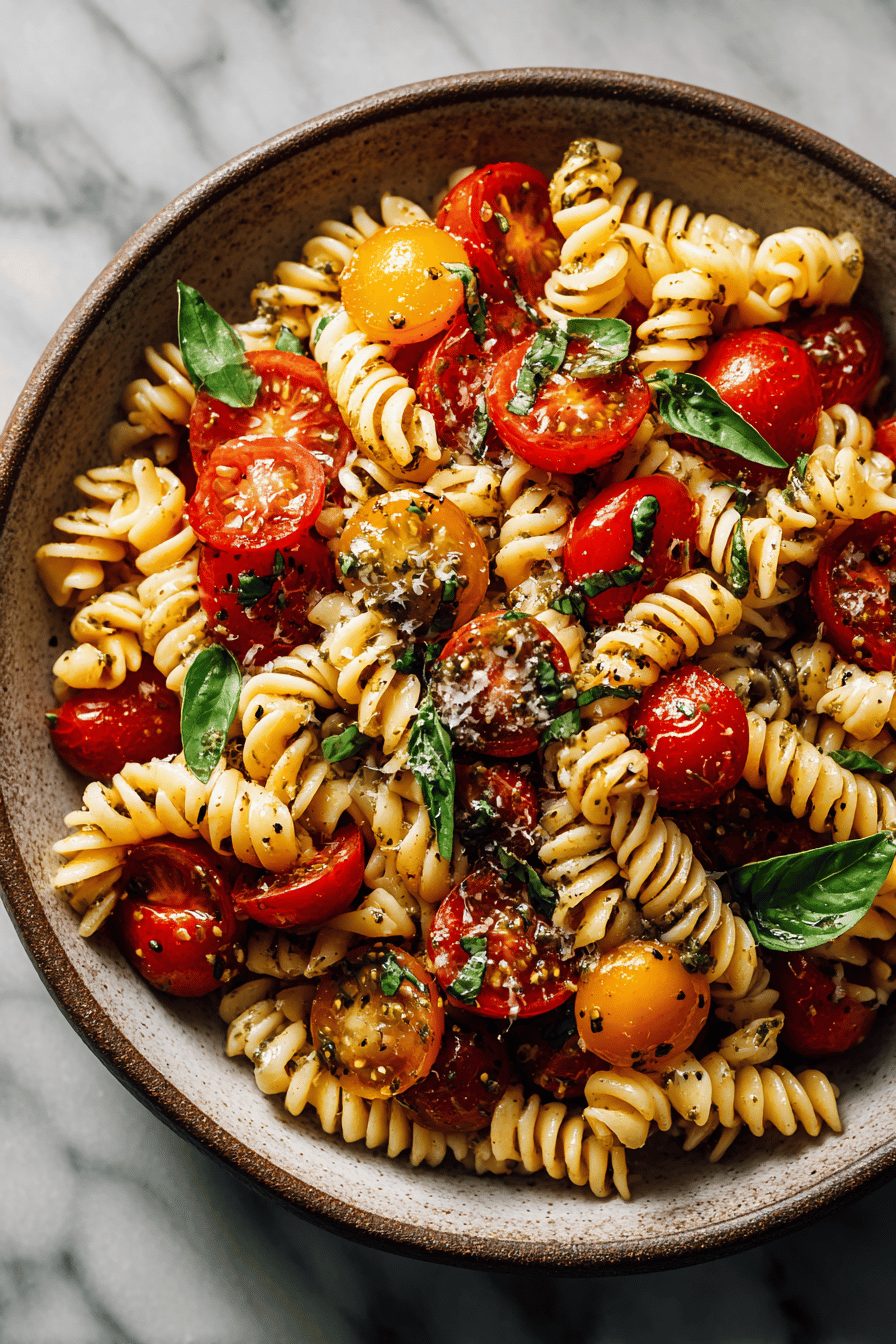 Pesto Tomato Pasta Salad