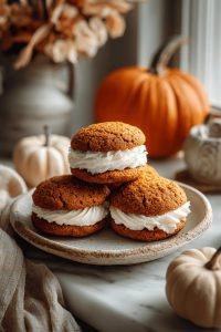Pumpkin Cookies with Cream Cheese Frosting