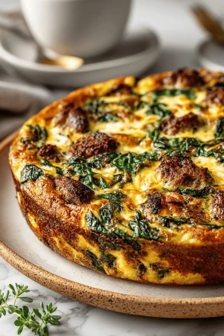 Sausage Spinach Cheese Frittata Recipe