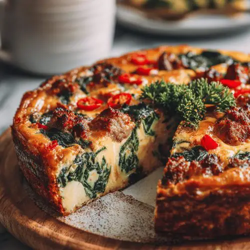 Sausage Spinach Cheese Frittata Recipe