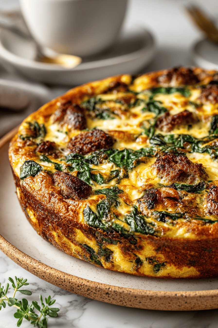 Sausage Spinach Cheese Frittata Recipe