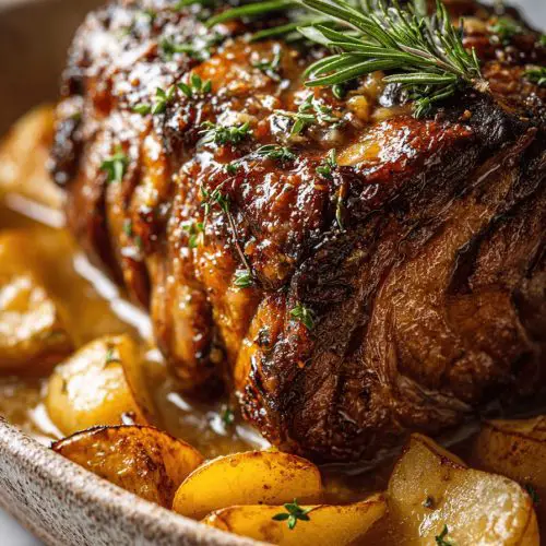 Savory Slow-Roasted Pork Shoulder with Apple Gravy