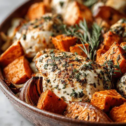 Sheet Pan Chicken and Sweet Potatoes