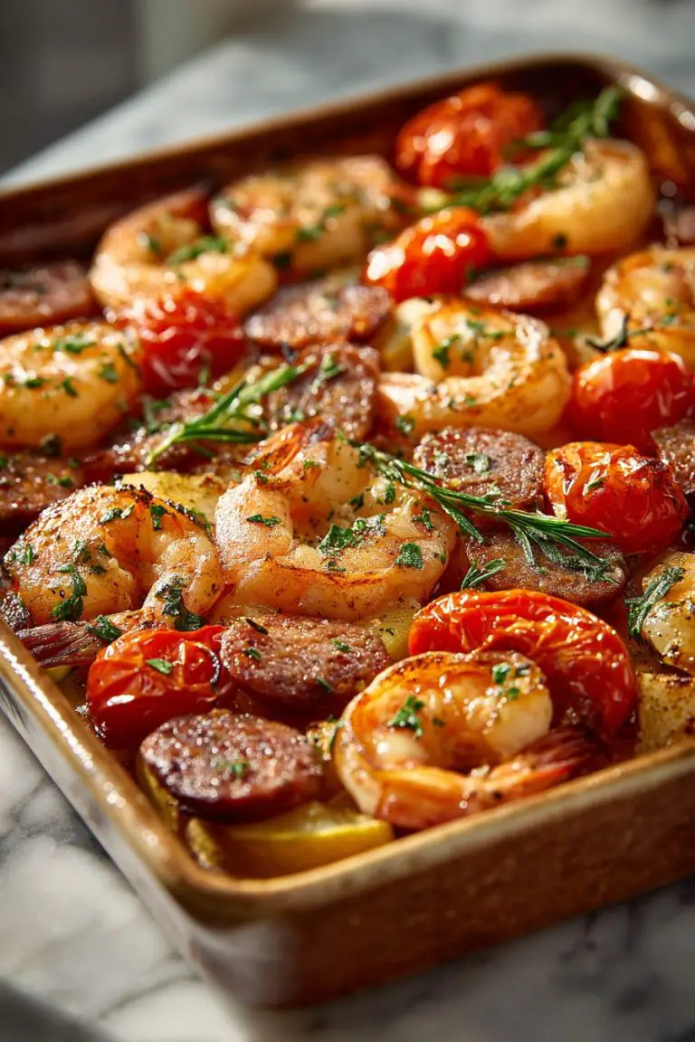 Shrimp and Sausage Sheet Pan Bake