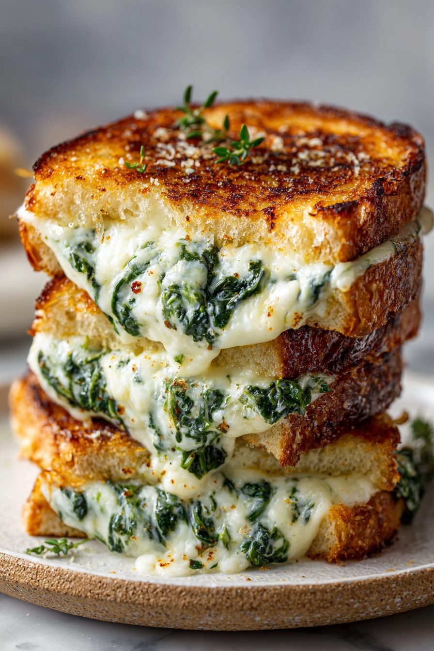 Spinach Artichoke Grilled Cheese