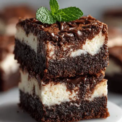 Thin Mint Cheesecake Brownies