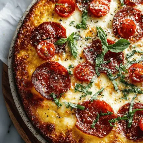 Tortilla Crusted Pepperoni Pizza