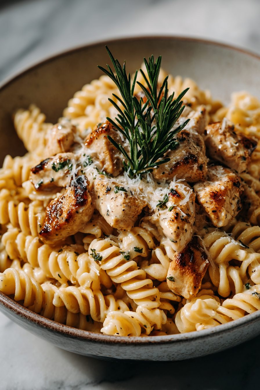 White Cheddar Chicken Pasta Delight