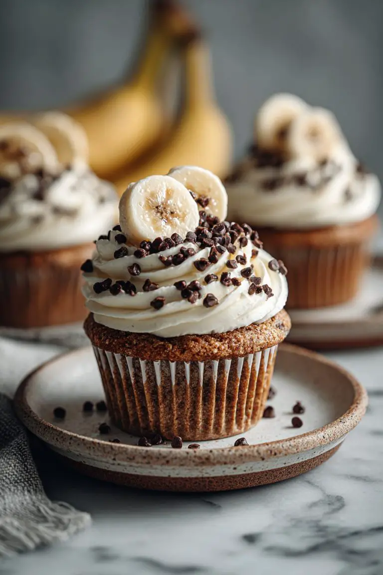 Banana Chocolate Chip Cupcakes with Cream Cheese Frosting