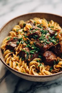 Beef Tips with Egg Noodles Recipe