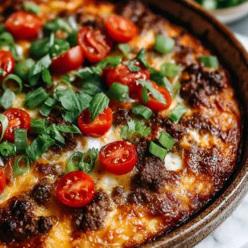 Cheeseburger Skillet Pizza Recipe