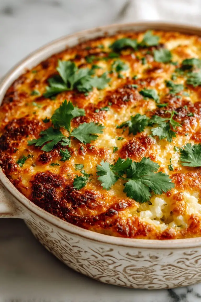 Cheesy Green Chile Rice Casserole Recipe