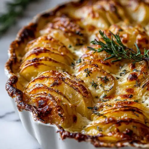 Cheesy Hasselback Potato Gratin