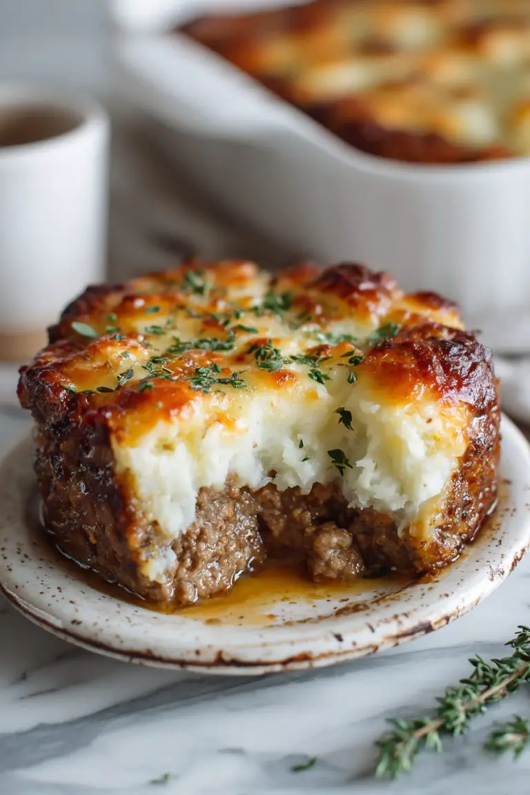 Cheesy Meatloaf Bake with Mashed Potatoes