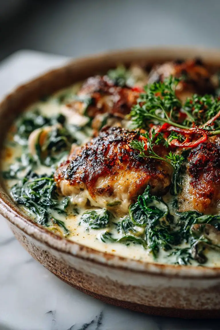 Creamed Spinach Smothered Chicken Recipe