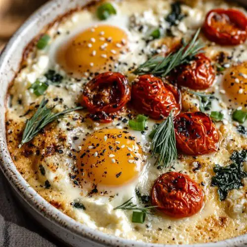 Creamy Baked Feta Eggs Recipe