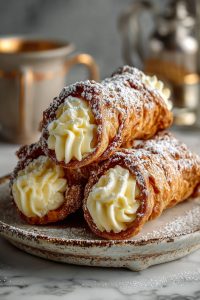 Crispy Italian Cream-Filled Cannoncini