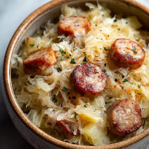 Crock Pot Sausage Sauerkraut and Potatoes Recipe