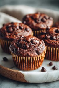Dark Chocolate Banana Muffins