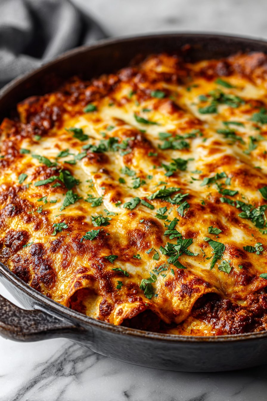 Easy Beef Enchiladas in One Skillet