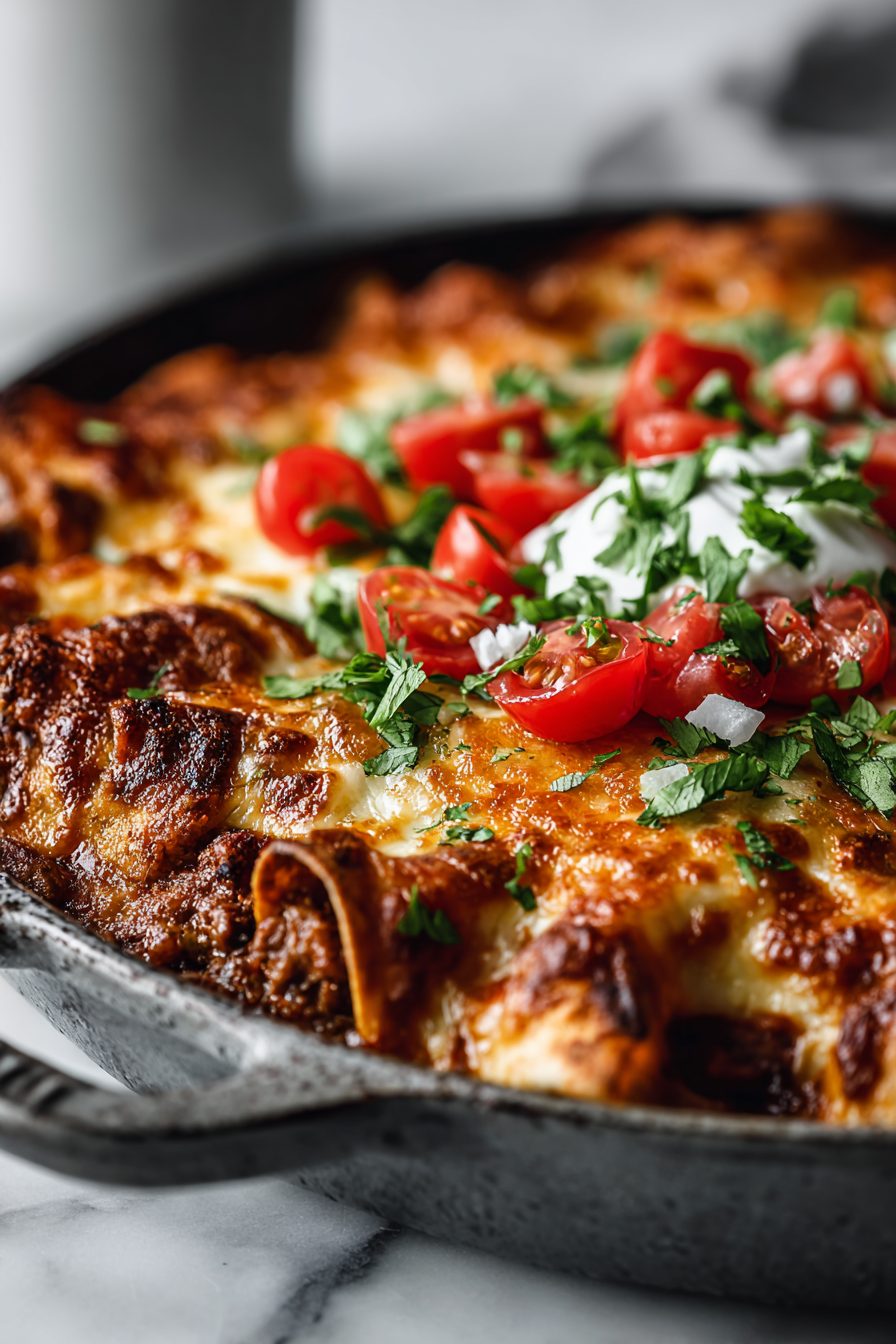 Easy Beef Enchiladas in One Skillet