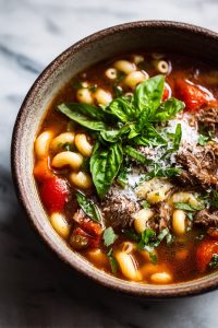 Easy Beef and Macaroni Soup