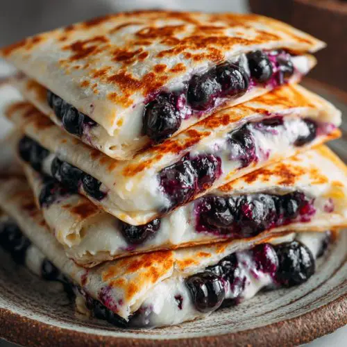 Easy Blueberry Breakfast Quesadilla
