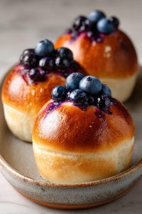 Easy Blueberry Brioche Buns