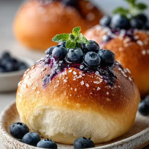 Easy Blueberry Brioche Buns