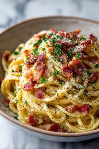Easy Carbonara with Bacon