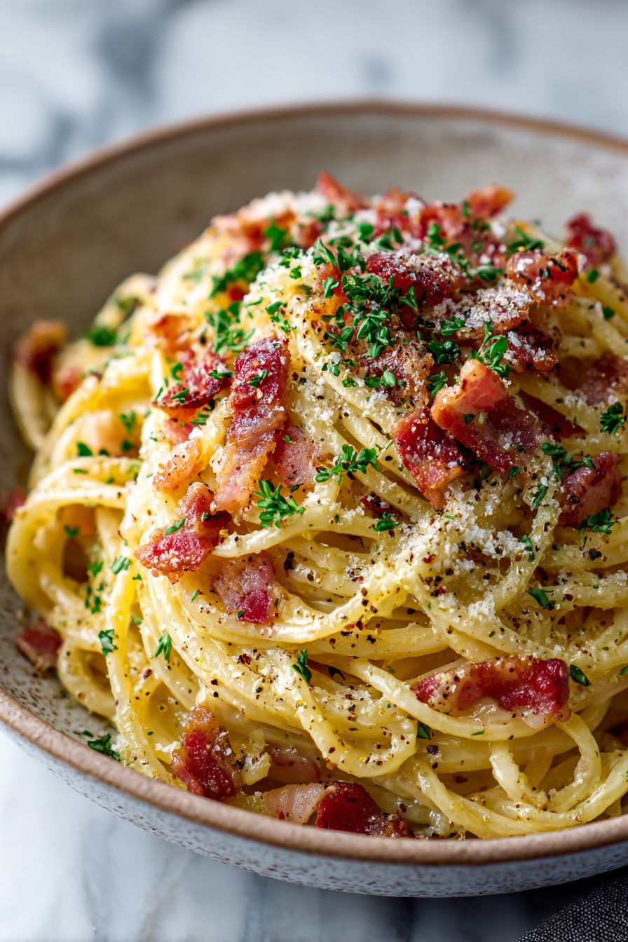 Easy Carbonara with Bacon