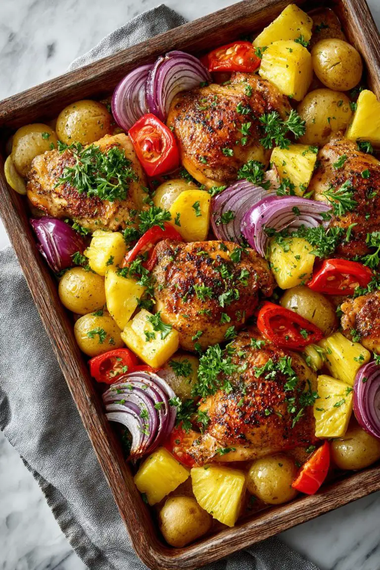 Easy Hawaiian Chicken Sheet Pan Recipe