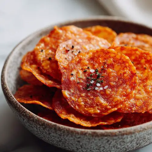 Easy Pepperoni Cheese Crisps