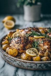 Easy Roasted Lemon Balsamic Chicken and Potatoes