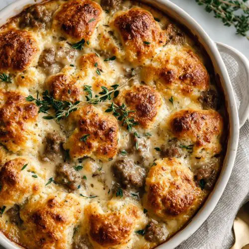 Easy Sausage Gravy Biscuit Bake