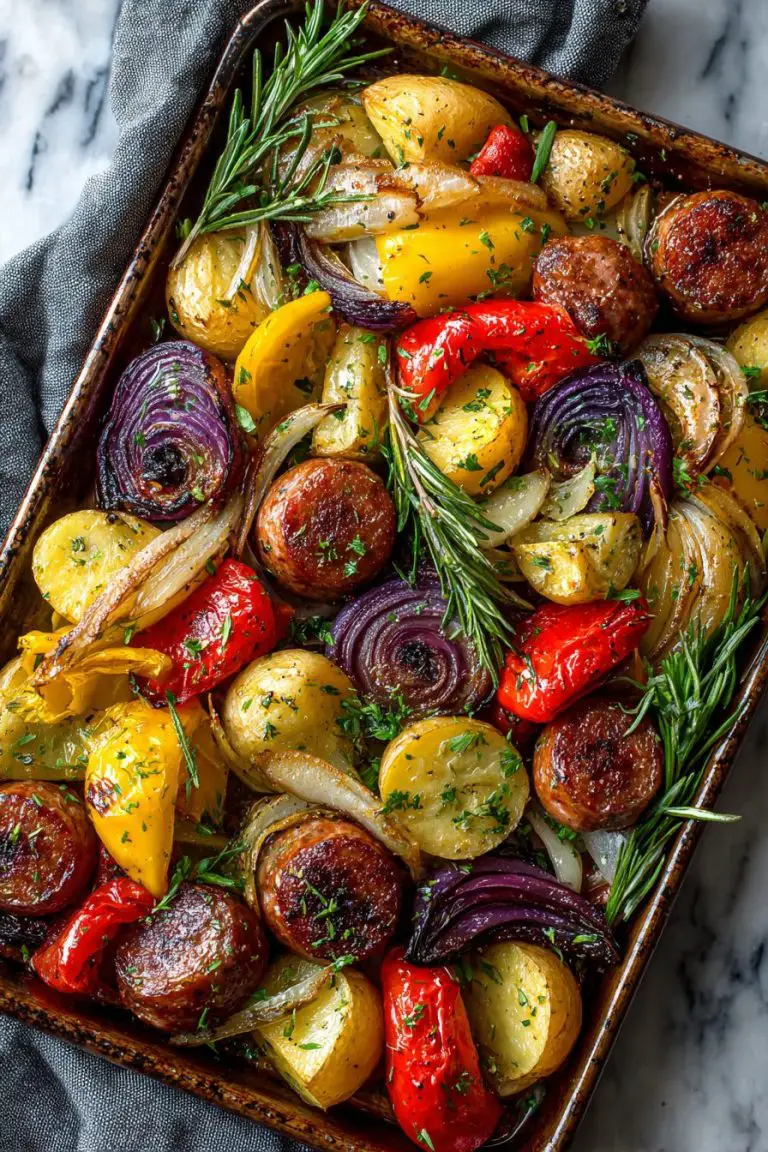 Easy Sheet Pan Sausage and Veggies Dinner