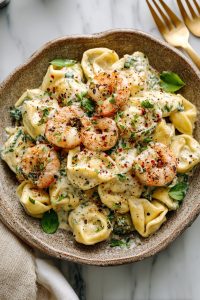 Easy Shrimp Tortellini Alfredo Recipe