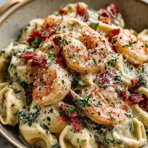 Easy Shrimp Tortellini Alfredo Recipe
