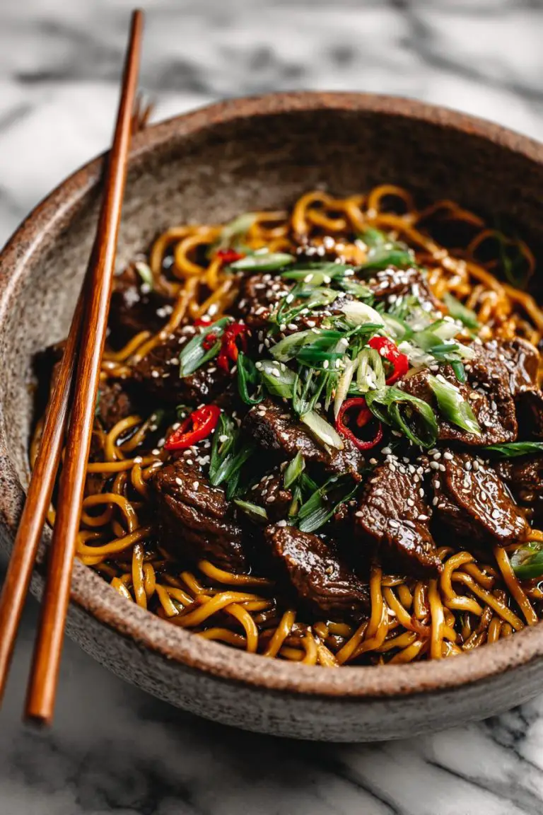 Easy Slow Cooker Korean Beef Noodles
