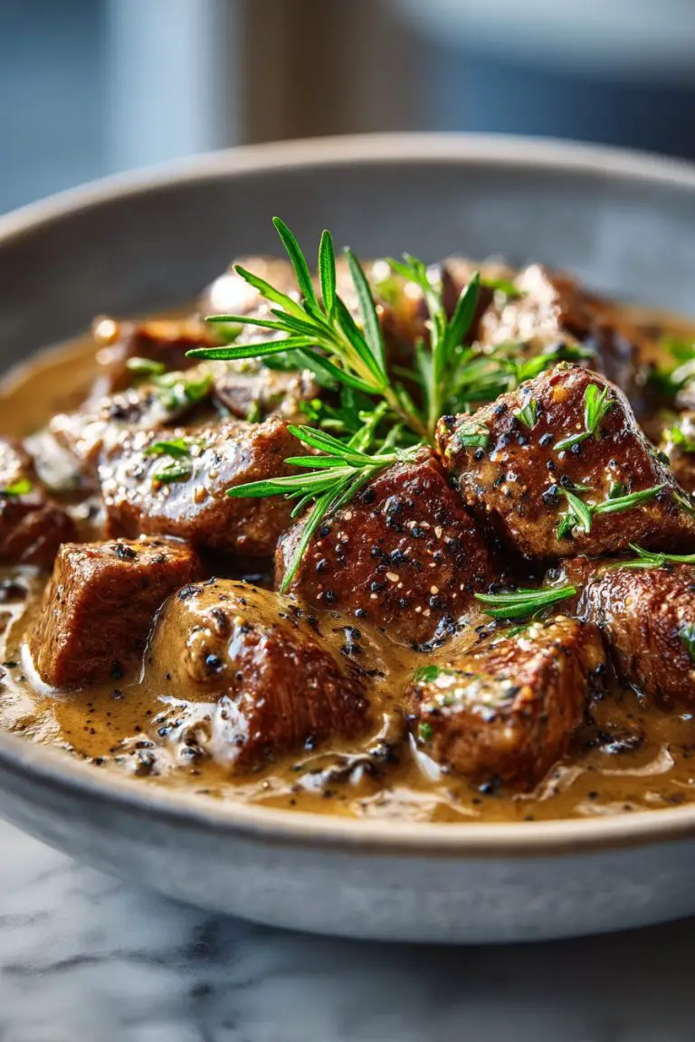 Easy Steak Tips with Mushroom Gravy