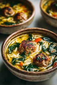 Easy Turkey Meatball Orzo Soup