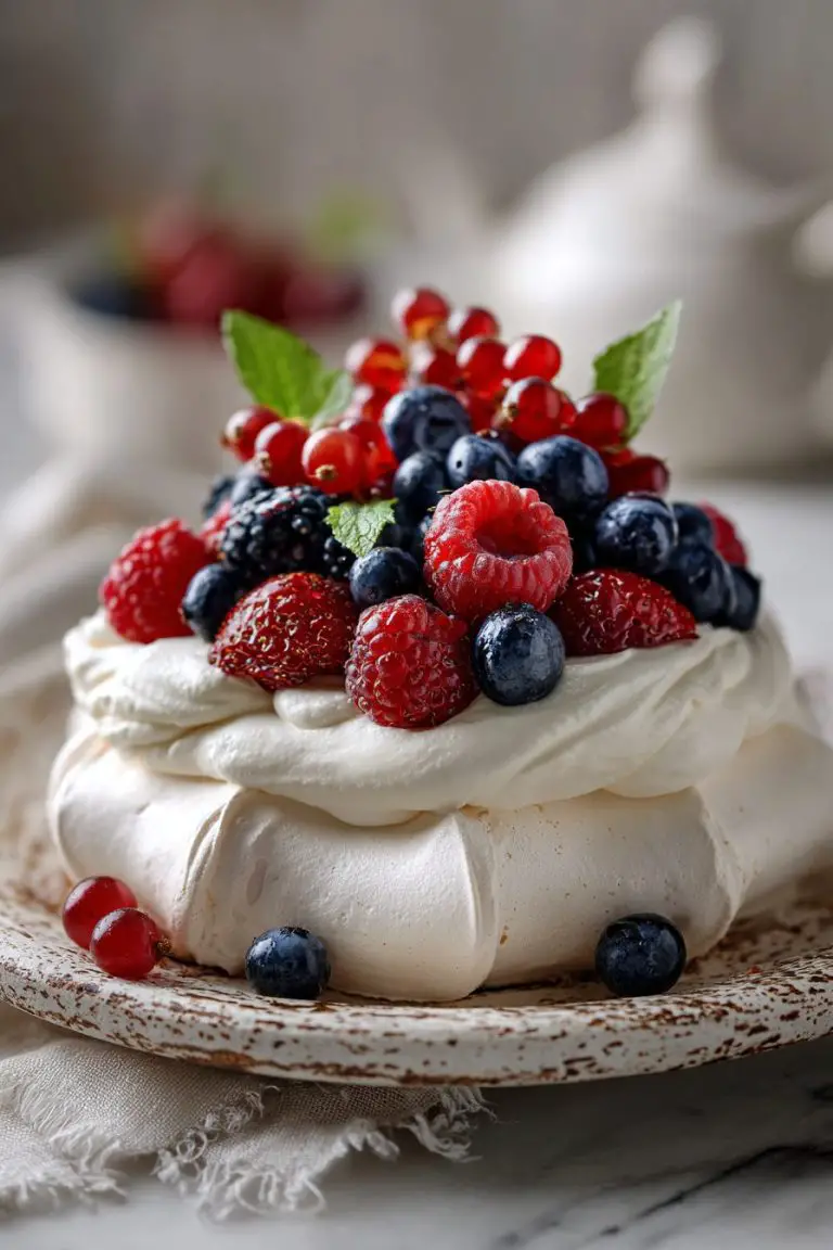 Easy Vanilla Bean Berry Pavlova