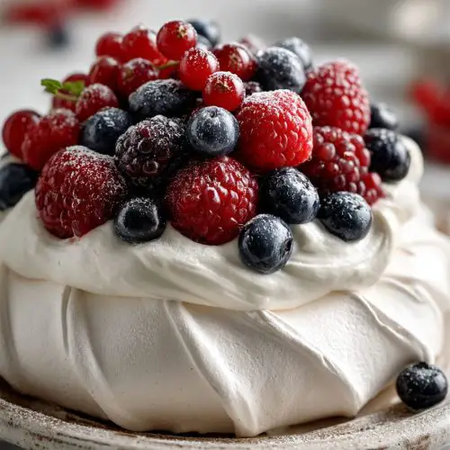 Easy Vanilla Bean Berry Pavlova