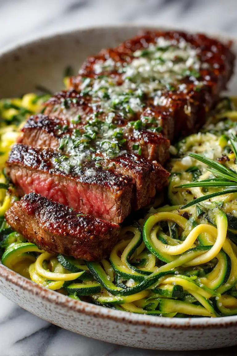 Garlic Butter Steak Zucchini Noodles