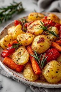 Garlic Roasted Potatoes and Veggies