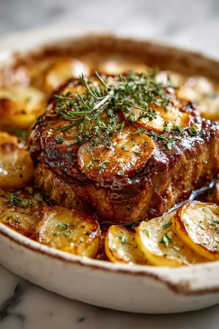 Layered Apple Pork Chop Bake