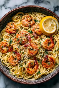 Lemon Garlic Shrimp Pasta Delight