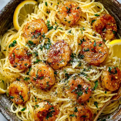 Lemon Garlic Shrimp Pasta Delight