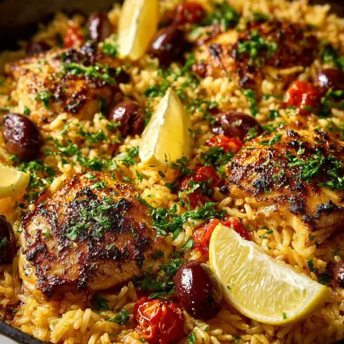 Mediterranean Chicken Rice Skillet Recipe