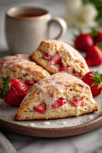Orange Glazed Strawberry Scones Recipe